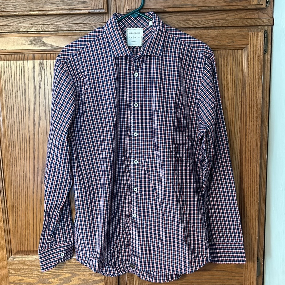 Billy Reid Standard Cut 100% Cotton Button Down Long Sleeve Shirt